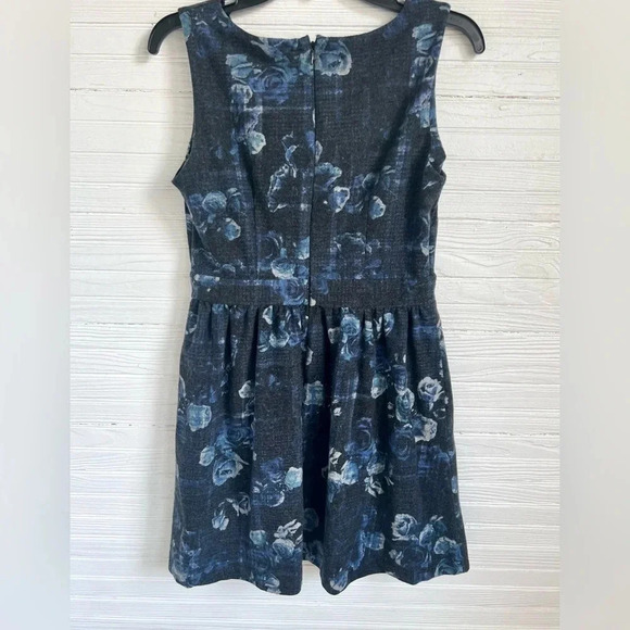 THAKOON by Design Nation Blue Plaid Floral Print Sleeveless Dress Size 6 - Picture 3 of 13